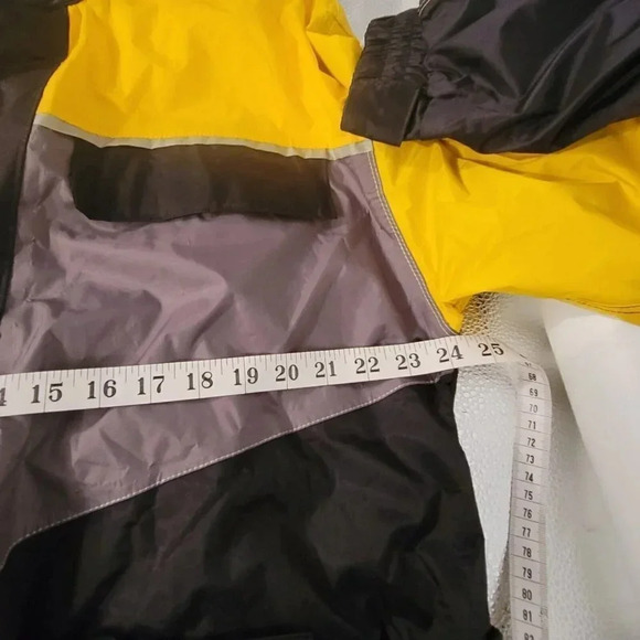 Tourmaster Motorcycle Rain Jacket Mens Yellow Black Lined Vented Sz XL 4 Pockets - Picture 7 of 13